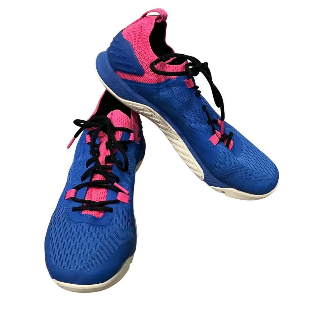 Under Armour TriBase Reign 2 Mens 7.5 EU 40.5 Blue Pink Training Shoes Running